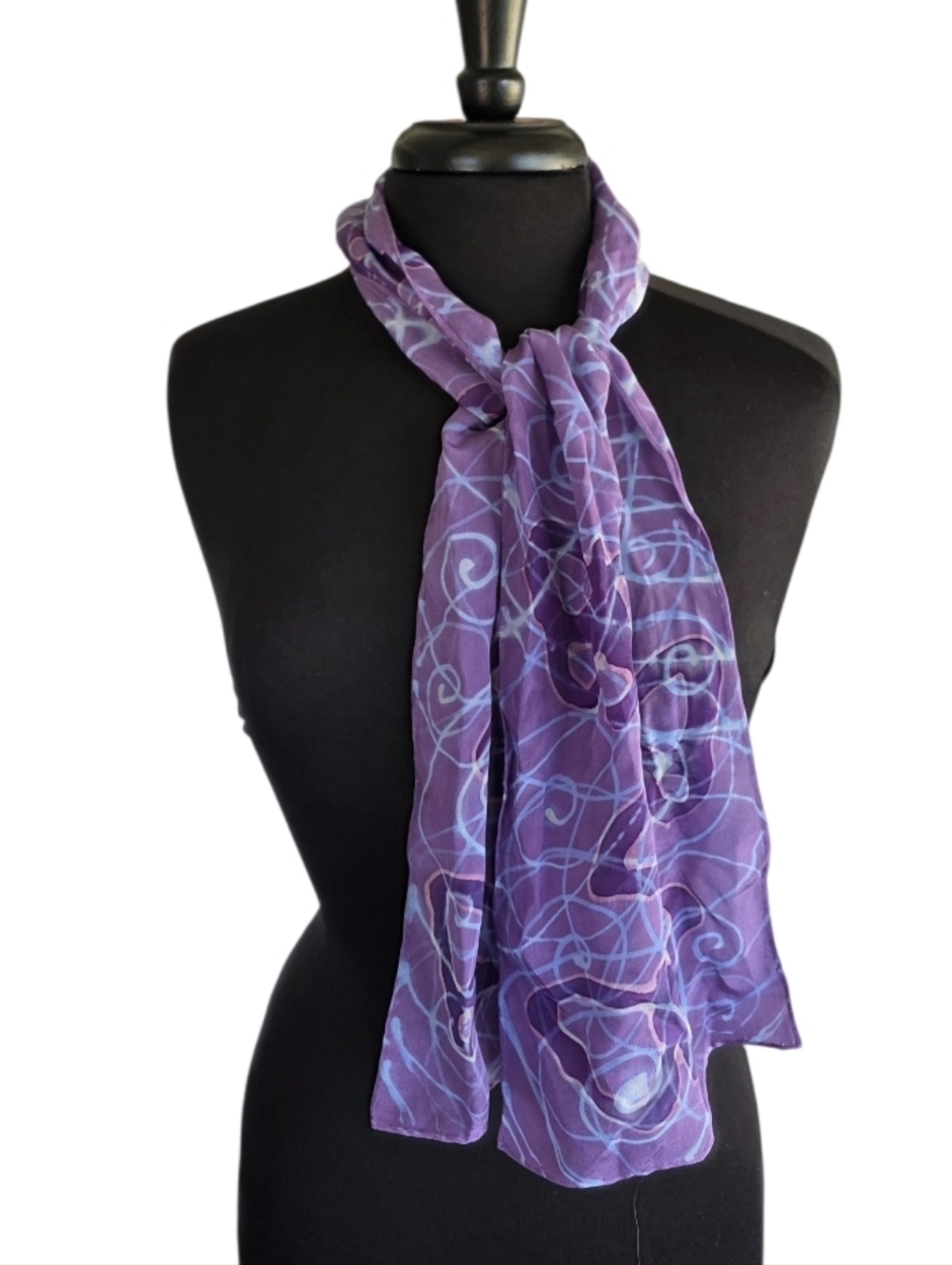 Vintage Y2K Tie Dye Butterfly Boho Babe Purple Swirl Scarf